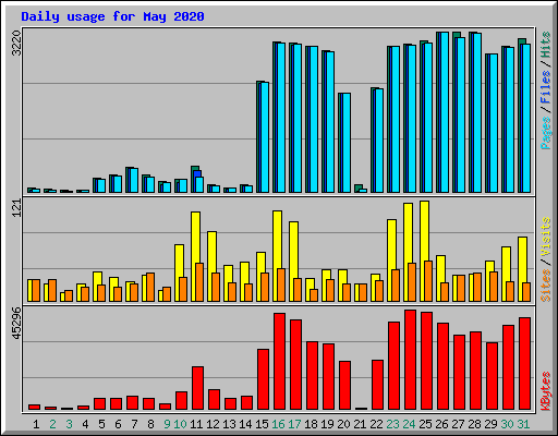 Daily usage for May 2020