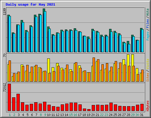 Daily usage for May 2021