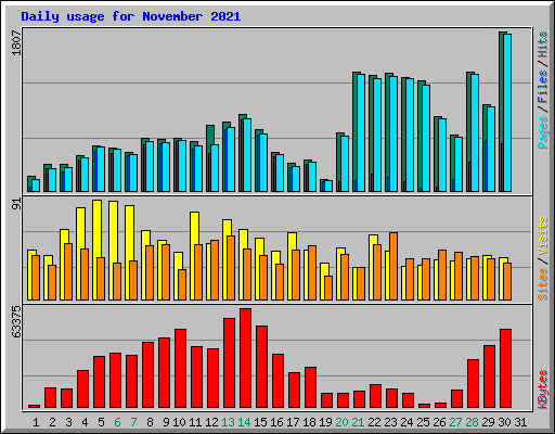 Daily usage for November 2021