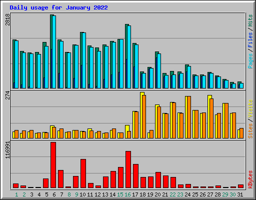 Daily usage for January 2022