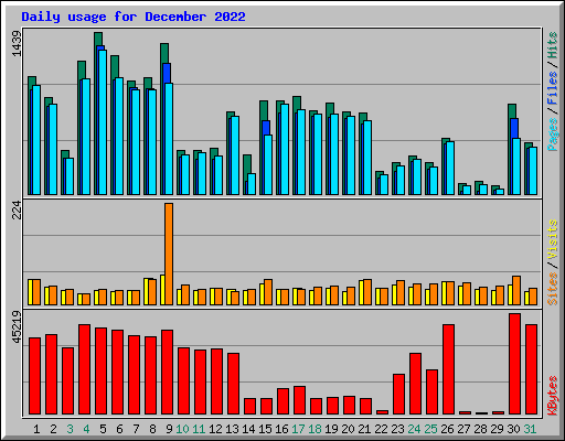 Daily usage for December 2022