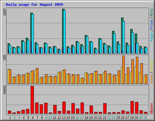 Daily usage for August 2025