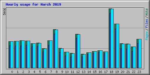 Hourly usage for March 2019