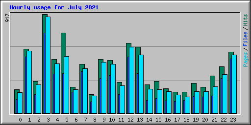 Hourly usage for July 2021