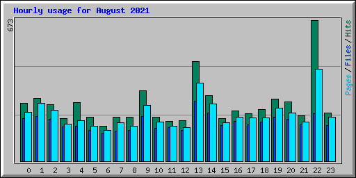 Hourly usage for August 2021