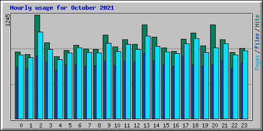 Hourly usage for October 2021