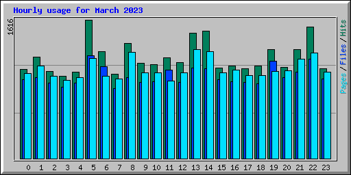 Hourly usage for March 2023