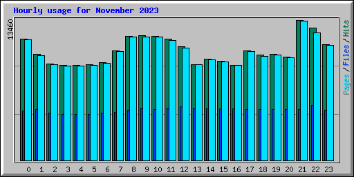 Hourly usage for November 2023