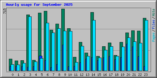 Hourly usage for September 2025